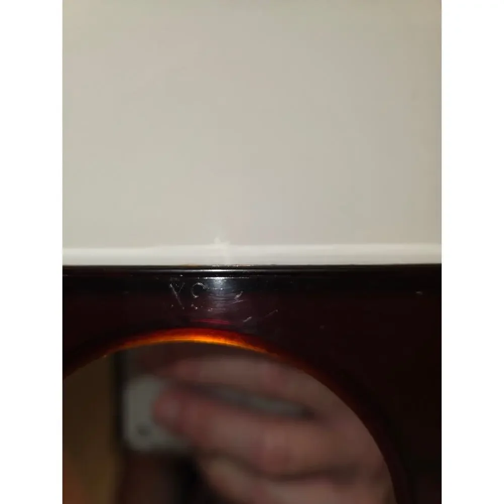 Vitg Lucite Vanity Mirror Double Sided Magnification Reddish Brown Wall-Mounted